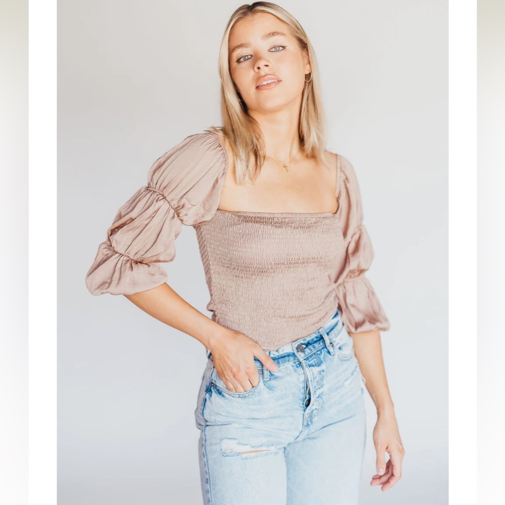 The Worth Collective Bodysuit in Taupe